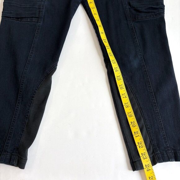 Prairie Underground Organic Cotton Crop Blue Denim Button Fly Moto Jeans Sz 31 - Picture 9 of 9